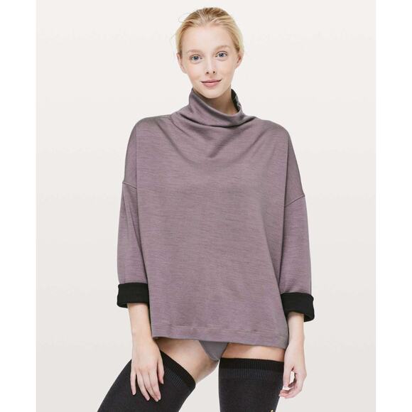 Lululemon Principal Dancer Funnel Neck Sweater Lunar Rock Size 8 - Picture 1 of 11